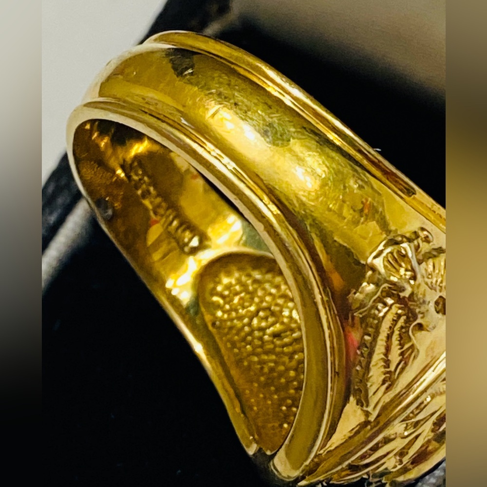 Men's Solid Gold over Silver lab created sapphire… - image 6